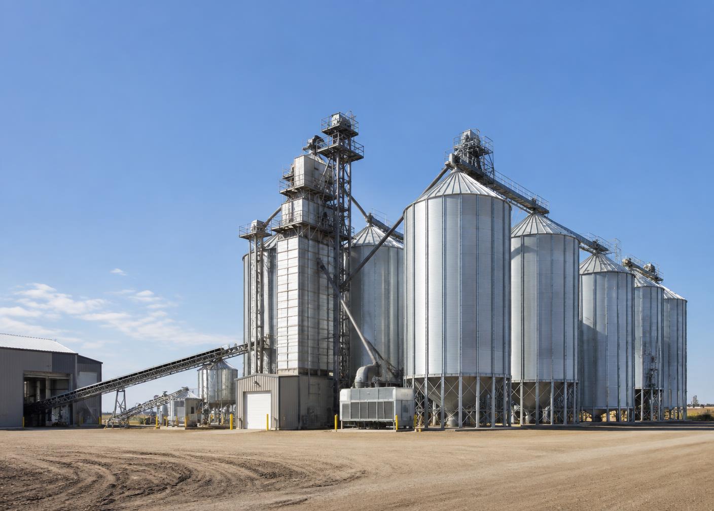 Modern grain bins and seed handling facility